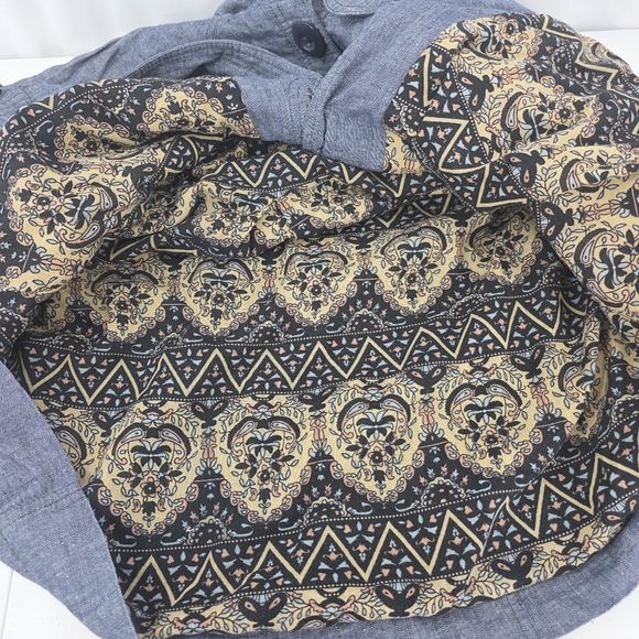 Free People Women's Balloon Puff Sleeve Linen Chambray Swing Jacket Size‎ Small. - Picture 4 of 10